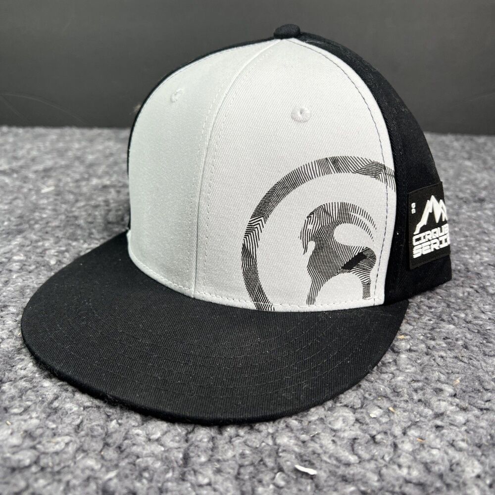 Goat Logo Backcountry Snap Back Cap Flat Brim Snapback Black/white NEW